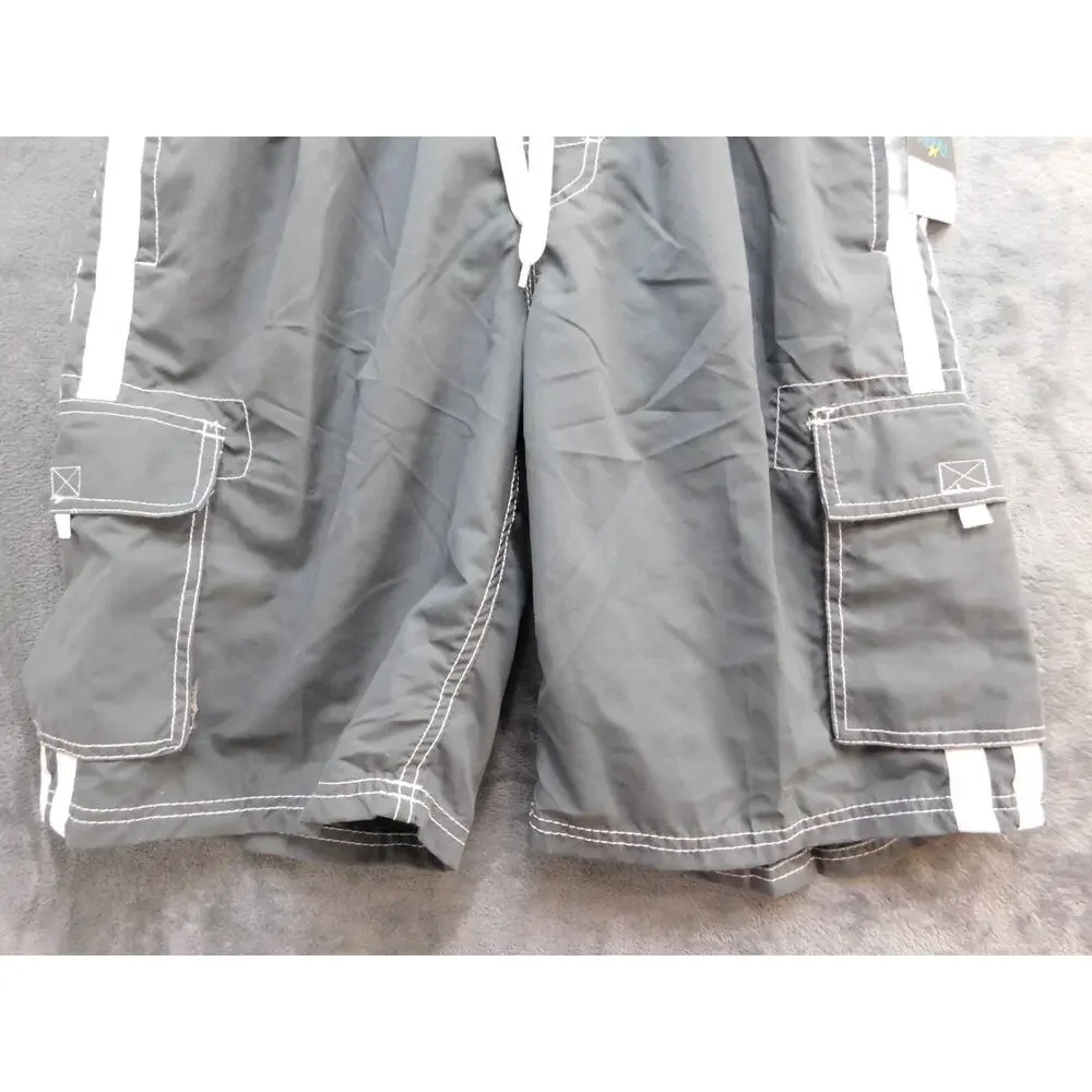 Kanu Board Shorts Swimsuit Men's L Charcoal 7064 Swim Surf NWT